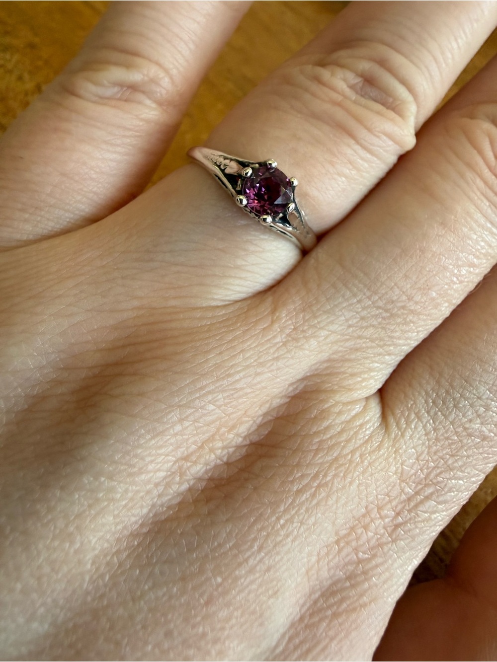 Kabana 925 Silver Art Deco Filigree Solitaire Ring Size 6 - Picture 10 of 11